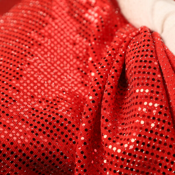 Paillettes Elastica Cerchio - al Metro - Rosso Paillettes Rossa